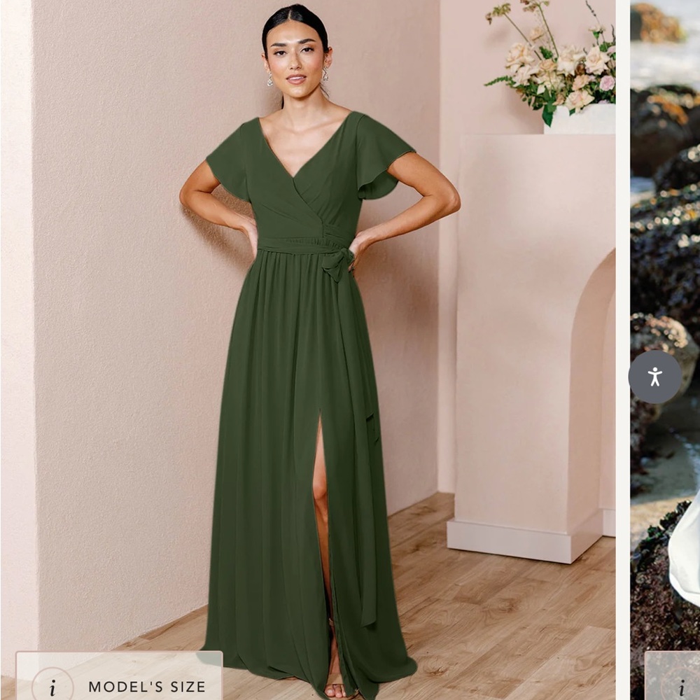 Revelry Harper Bridesmaids Dress- Deep Olive